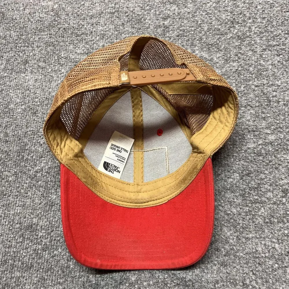 The North Face Hat Cap Snap Back One Size Mens Red Mesh Trucker Outdoor NF00CGW2
